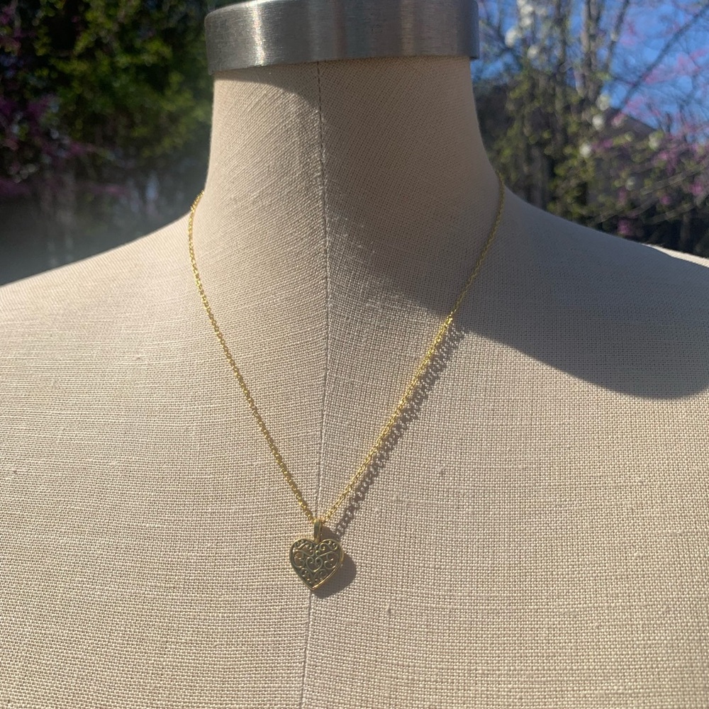 NWT Sterling Silver Plated Chain & Alloy Heart Charm Necklace - Picture 3 of 16